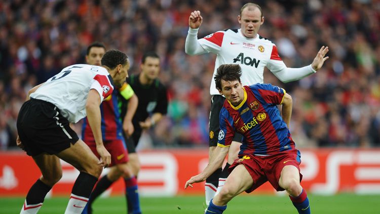 Messi dan Rooney. Copyright: © Getty Images