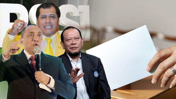 Nurdin Halid, Edy Rahmayadi, dan La Nyalla Mattalitti. Copyright: © Grafis: Eli Suhaeli/INDOSPORT