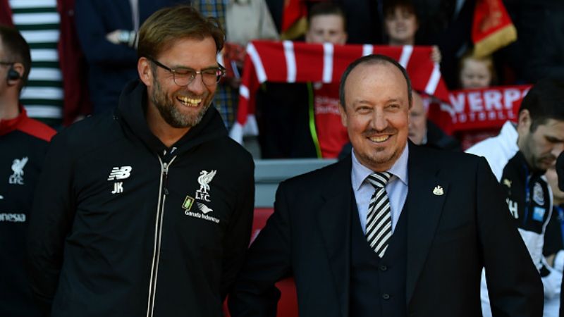 Jurgen Klopp dan Rafael Benitez. Copyright: © getty images