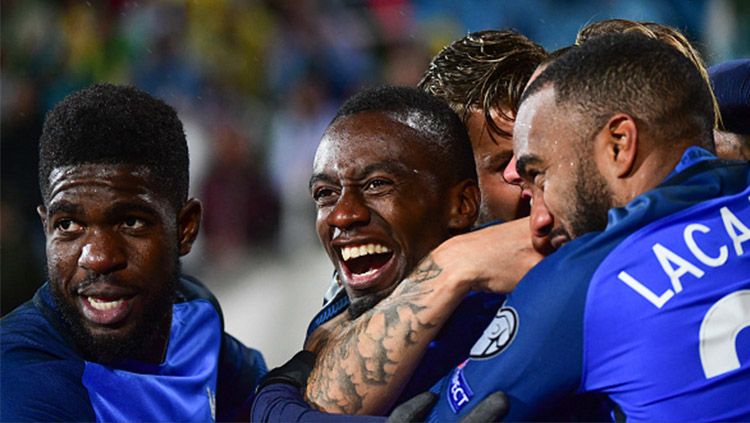 Selebrasi pemain Timnas Prancis usai Blaise Matuidi mencetak gol. Copyright: © INDOSPORT