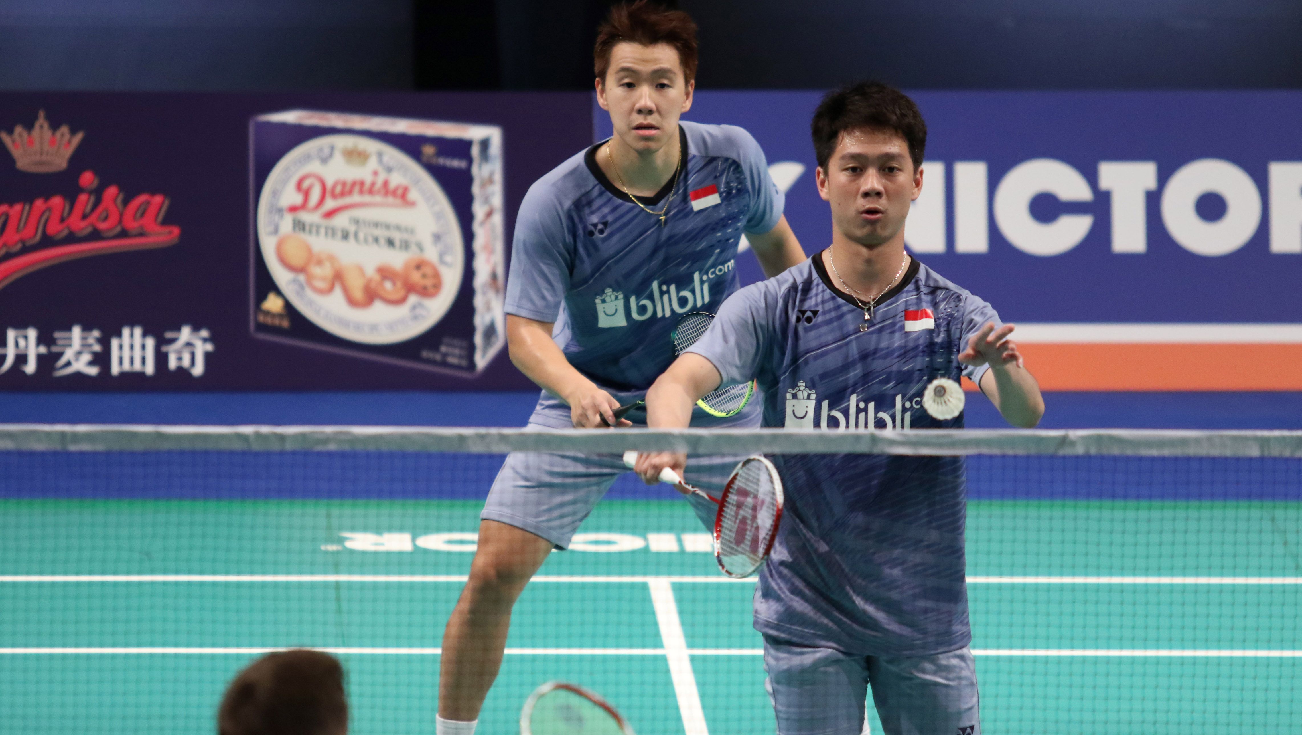 Kevin Sanjaya Sukamuljo dan Marcus Fernaldi Gideon, Denmark Super Series Premier 2017. Copyright: © Humas PBSI