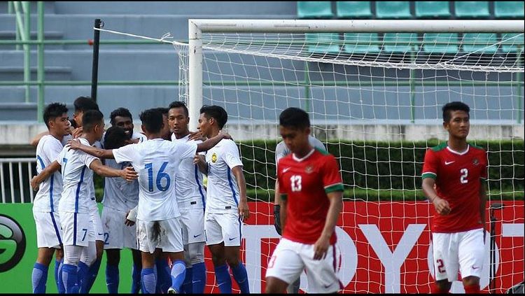 Malaysia u-22 berhasil mengalahkan Timnas Indonesia U-22 di Kualifikasi Piala Asia U-23. Copyright: © fam.org.my