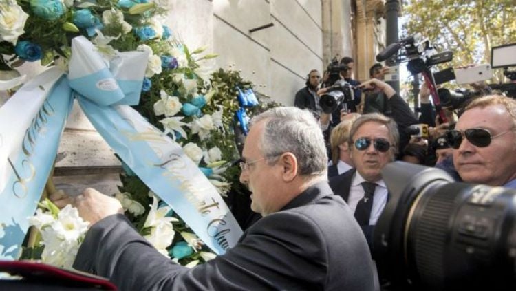 Presiden Lazio, Claudio Lotito, mengunjungi sinagoga di Roma. Copyright: © EPA