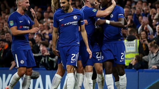 Selebrasi para pemain Chelsea. Copyright: © INDOSPORT