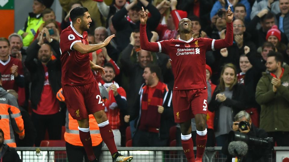 Selebrasi pemain Liverpool. Copyright: © INDOSPORT