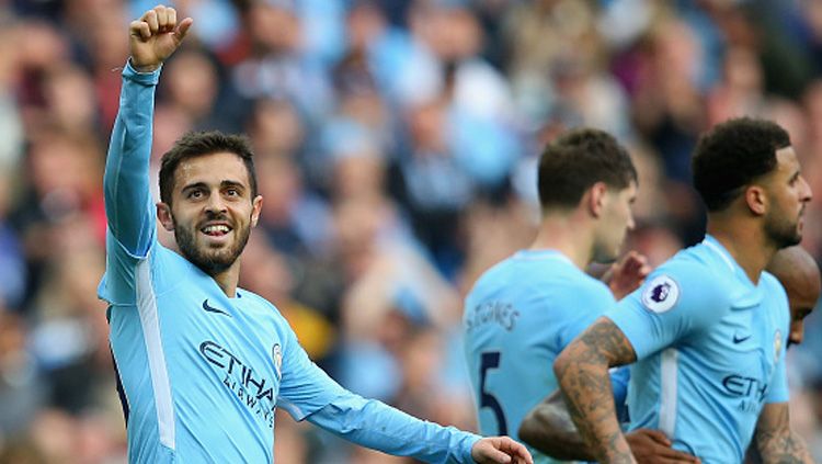 Bernardo Silva selalu cetak assist di setiap kompetisi yang ia ikuti bersama Manchester City. Copyright: © INDOSPORT