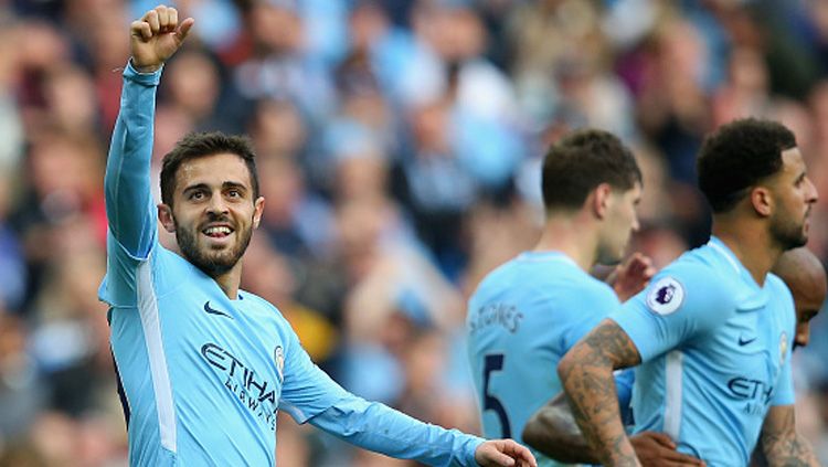 Bernardo Silva selalu cetak assist di setiap kompetisi yang ia ikuti bersama Manchester City.  Copyright: © INDOSPORT