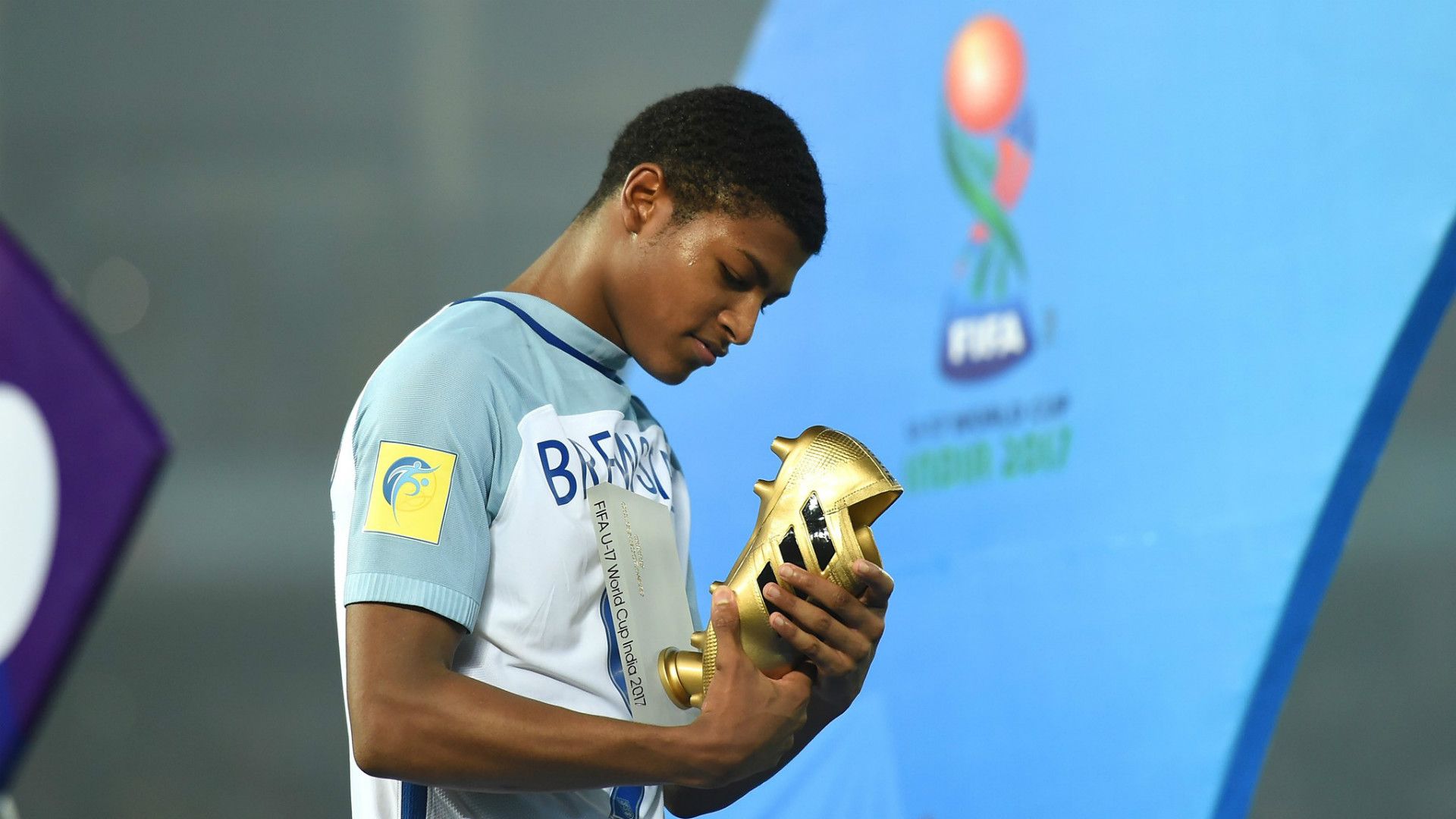 Rhian Brewster menjadi top skor di Piala Dunia U-17. Copyright: © -
