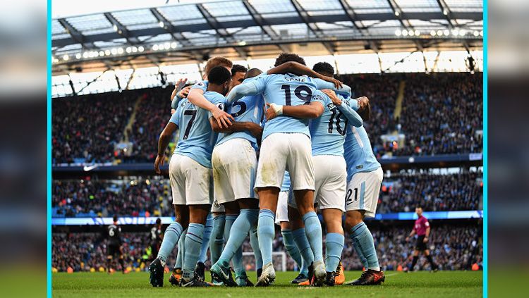 Selebrasi para pemain Man City. Copyright: © Getty Images