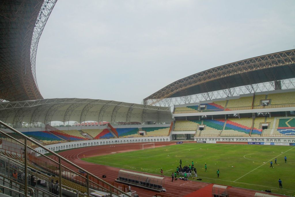 Stadion Wibawa Mukti Cikarang. Copyright: © INDOSPORT/Abdurrahman.R