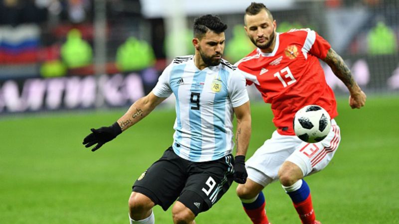 Sergio Aguero melawan Rusia. Copyright: © Getty Images