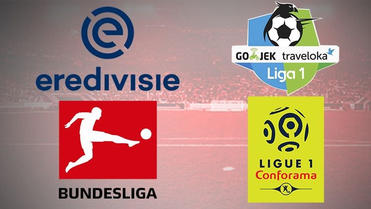 Logo Eredivisie, Liga 1 Indonesia, Bundesliga, Ligue 1 Copyright: © INDOSPORT