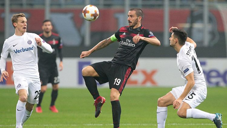 Leonardo Bonucci saat melawan FK Austria Vienne. Copyright: © Getty Images