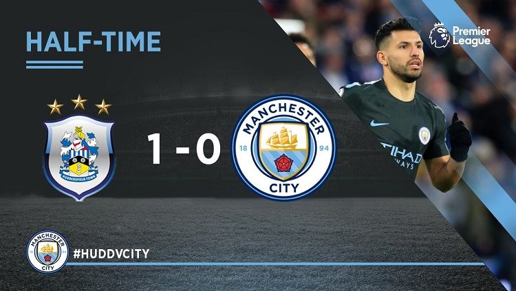 Manchester City tertinggal 1-0 atas Huddersfield Town di babak pertama Copyright: © Manchester City