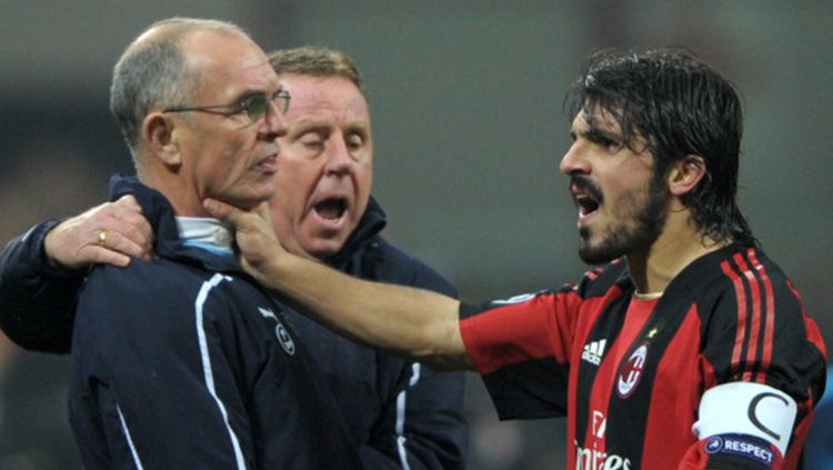 Gennaro Gattuso bertengkar dengan Joe Jordan. Copyright: © Getty Images