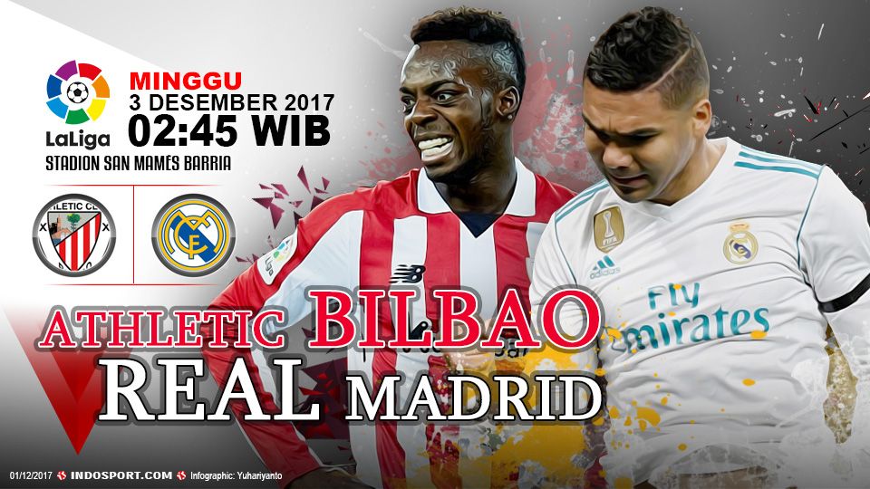 Prediksi Athletic Bilbao vs Real Madrid Copyright: &copy; Grafis:Yanto/Indosport.com