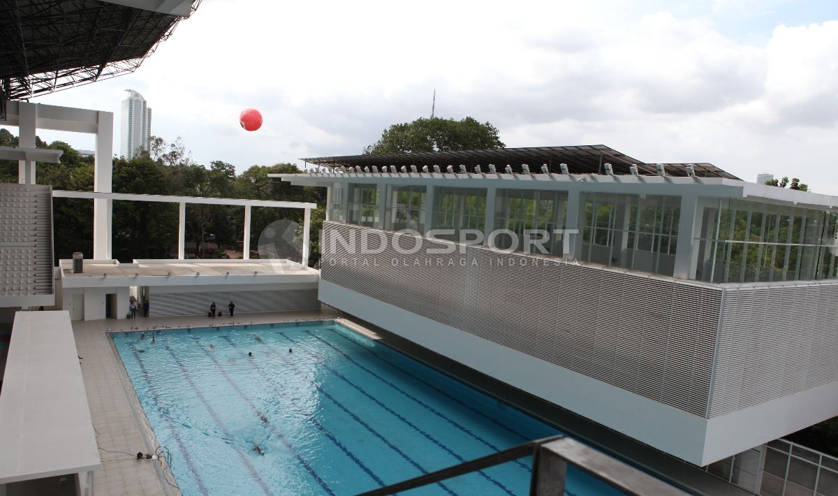 Salah satu sudut fasilitas di stadion Aquatic GBK. Copyright: © Herry Ibrahim/INDOSPORT
