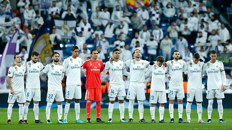 Para pemain Real Madrid sebelum kick off. Copyright: &copy; INDOSPORT