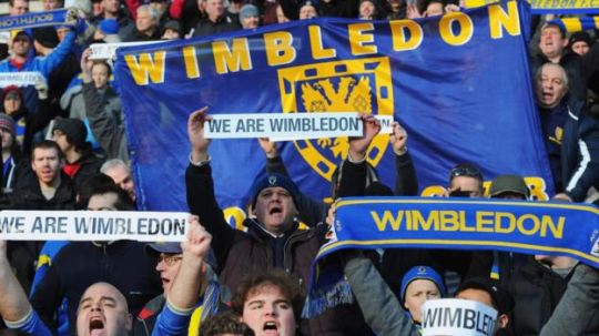 Pendukung AFC Wimbledon Copyright: © Bristol Rovers Supporters Club