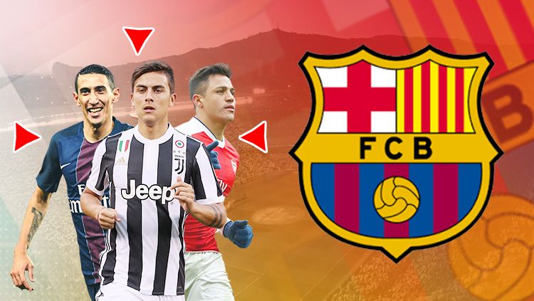 Angel di Maria, Paulo Dybala, dan Alexis Sanchez masuk dalam bidikan Barcelona. Copyright: &copy; Grafis: Eli Suhaeli/INDOSPORT
