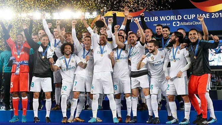 Real Madrid saat menjuarai Piala Dunia Antarklub 2017. Copyright: © Real Madrid