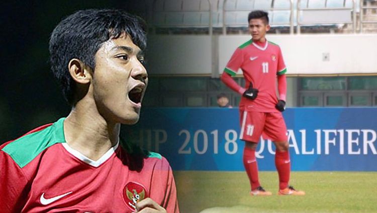 Firza Andika di laga persahabatan melawan Timnas Jepang di GBK. Copyright: Â© Abdurrahman Ranala/INDOSPORT