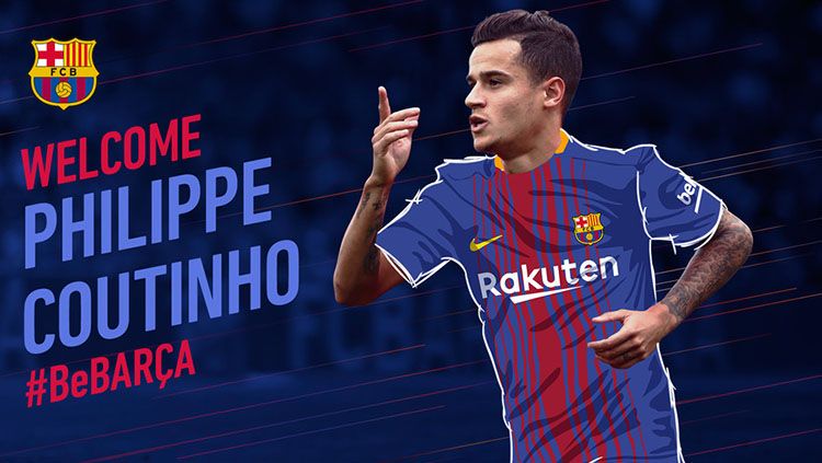 Philippe Coutinho resmi ke Barcelona. Copyright: © Barcelona