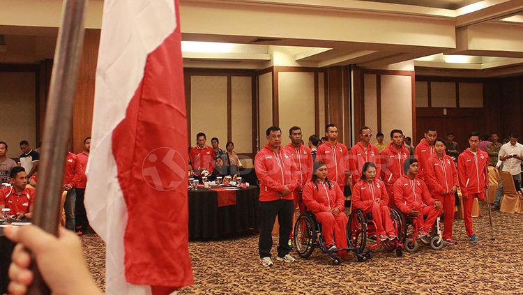 Pelepasan kontingen paralimpik Indonesia untuk Asian Paragames 2018. Copyright: © Arief Setiadi/INDOSPORT