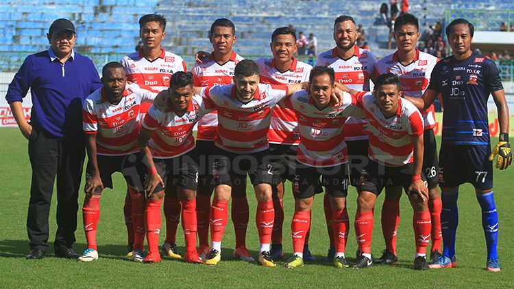 Skuad Madura United. Copyright: © Ian Setiawan/INDOSPORT