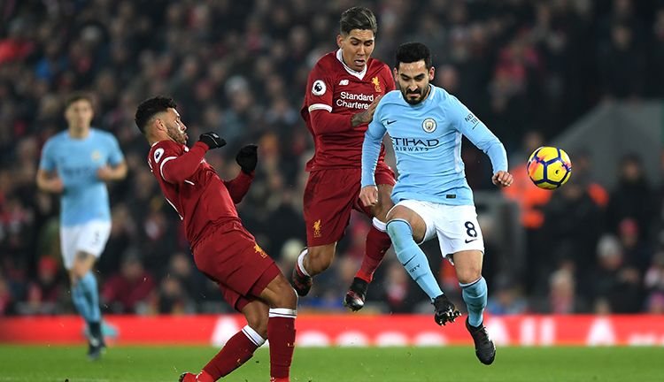 Liverpool vs Man City di Liga Primer Inggris 2017/18. Copyright: © Getty Images
