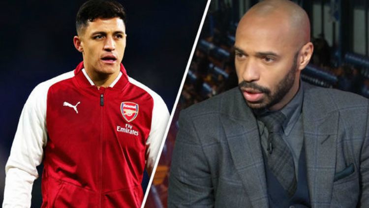 Alexis Sanchez dan Thierry Henry Copyright: © Daily Express