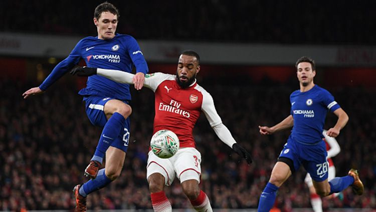 Chelsea vs Arsenal di Piala Liga Inggris 2018. Copyright: © Getty Images