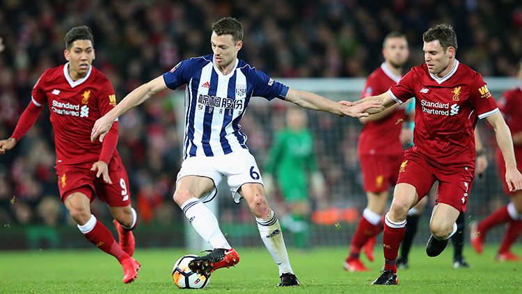 Liverpool dipaksa menyerah oleh West Brom di putaran keenam Piala FA 2017/18. Copyright: © Getty Images