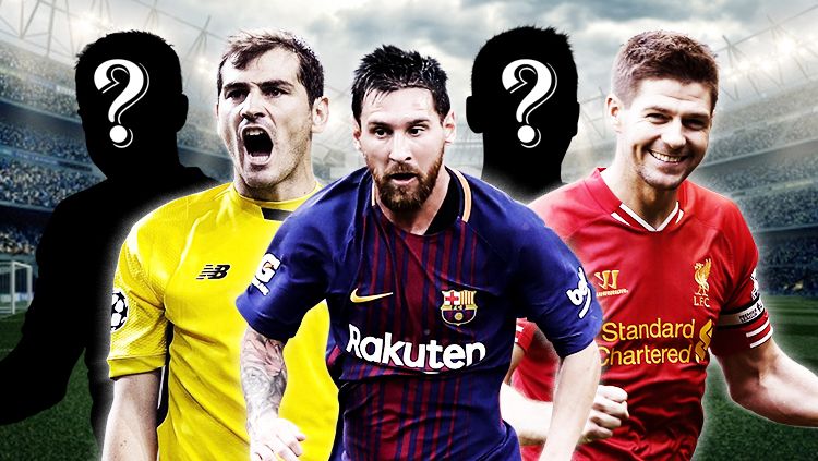 Iker Casillas, Lionel Messi, dan Steven Gerrard. Copyright: &copy; Getty Images/Grafis: Eli Suhaeli/INDOSPORT