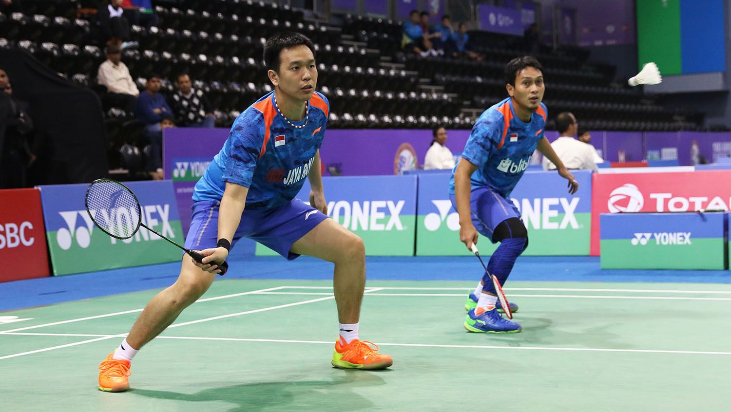 Mohammad Ahsan/Hendra Setiawan melaju ke babak semifinal Jerman Open 2018. Copyright: © Humas PBSI