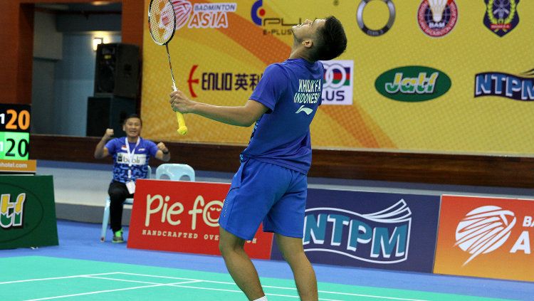 Pebulu tangkis tunggal putra Indonesia, Firman Abdul Kholik sukses meraih gelar juara Akita Masters 2019. Copyright: © Humas PBSI