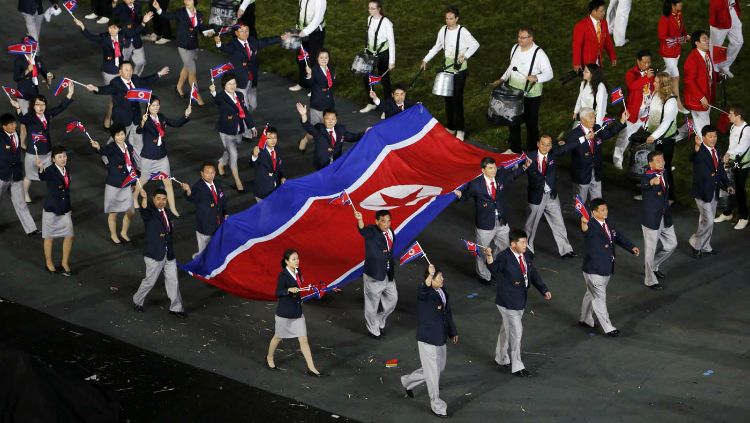 Kontingen atlet Korea Utara Copyright: © The Baltimore Sun Darkroom