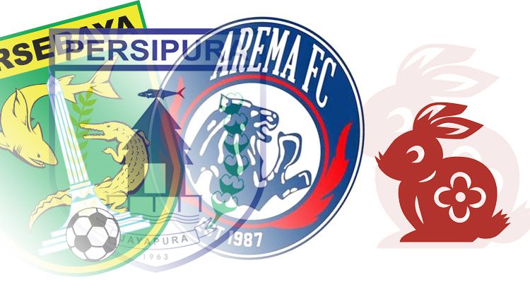 Persebaya, Persipura, dan Arema sama-sama memiliki shio kelinci. Copyright: © Soicaumienbac.cc