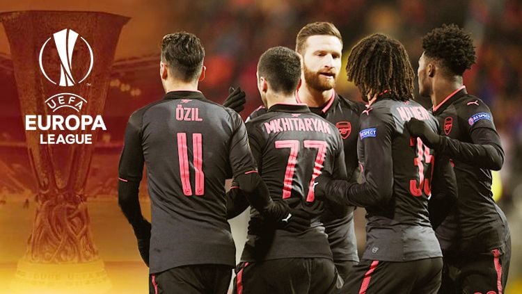 Arsenal menang 3-0 atas Ostersunds FK pada laga Liga Europa pada babak 32 besar. Copyright: © Grafis: Eli Suhaeli/INDOSPORT