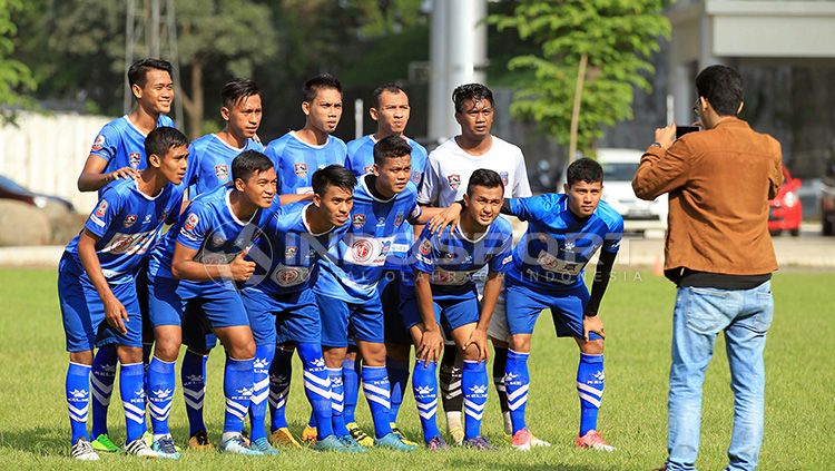 Selebrasi para pemain Persigo Semeru FC. Copyright: Â© Ian Setiawan/INDOSPORT