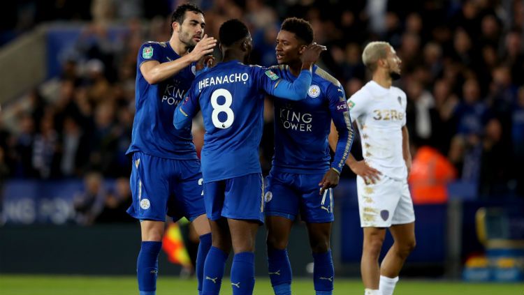 Kelechi Iheanacho saat melakukan selebrasi di Leicester City Copyright: © Getty Images