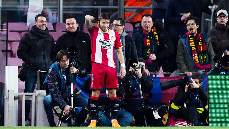 Cristian Portu saat merayakan gol usai cetak gol ke gawang Barcelona pada menit ke-3'. Copyright: © Getty Images
