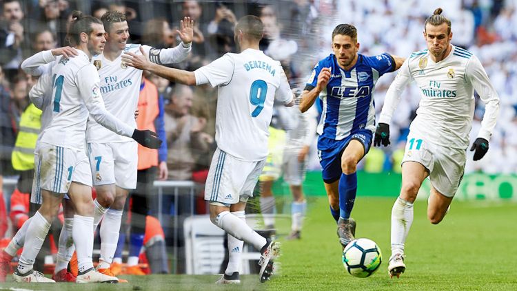 Real Madrid menang banyak atas Deportivo Alaves dengan skor 4-0 tanpa balas. Copyright: © Getty Images