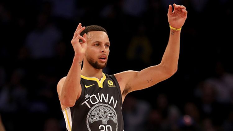 Stephen Curry selebrasi. Copyright: © Getty Images