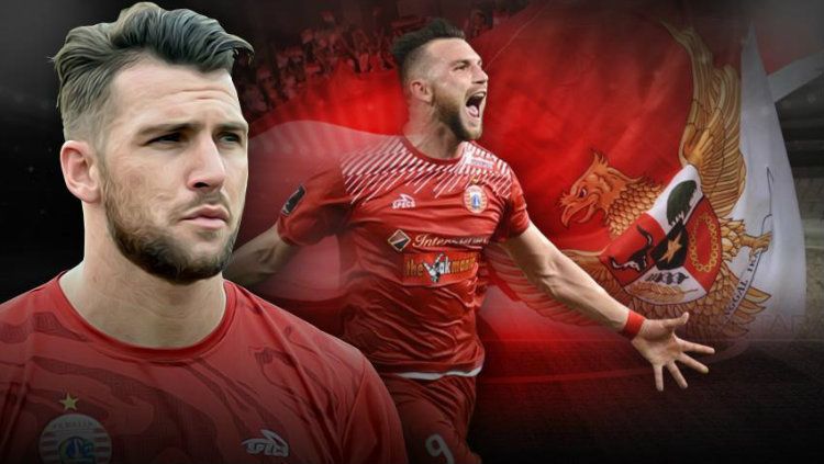 Ilustrasi Marko Simic berseragam Tim Nasional Indonesia. Copyright: © Gafis:Yanto/Indosport.com/twitter@Persija_Jkt