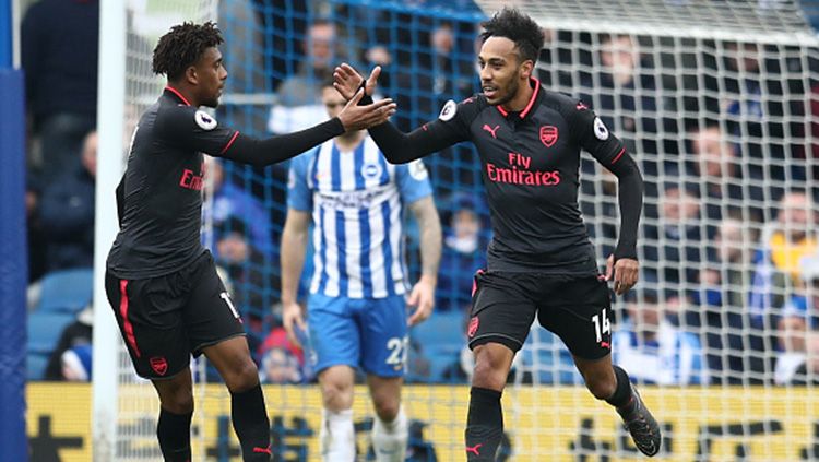 Aubameyang usai mencetak gol Copyright: © Getty Images