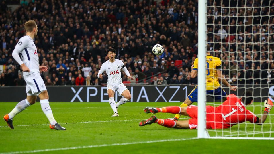 Gol pertama Tottenham ke gawang Juventus. Copyright: © GettyImages