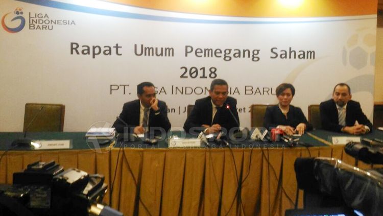 Rapat umum penentuan tanggal main dan siaran langsung Liga 1 2018. Copyright: © Zaenal Hasan/INDOSPORT