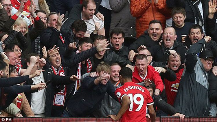 Selebrasi Rashford Copyright: © Skysports