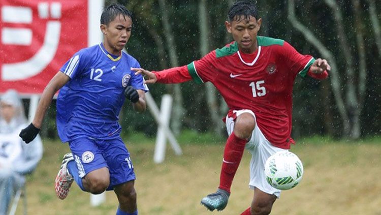 Aksi pemain Timnas Indonesia U-16 di Turnamen Jenesys. Copyright: © PSSI